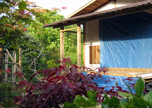 interieur de la cabane à thé : tokonoma