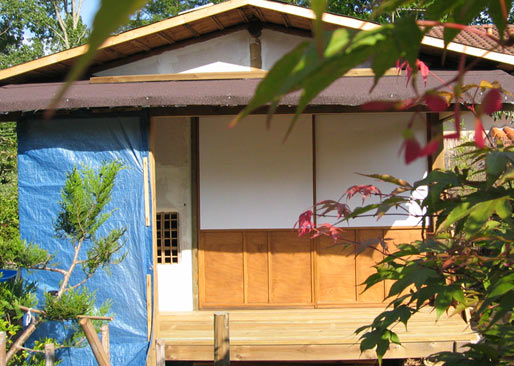 interieur de la cabane à thé : tokonoma